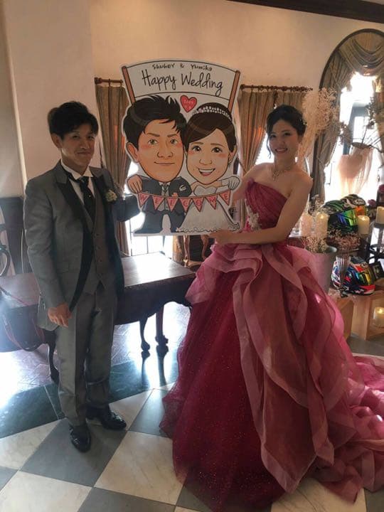 ウェルカムボード　ウエディング　似顔絵　サプライズ