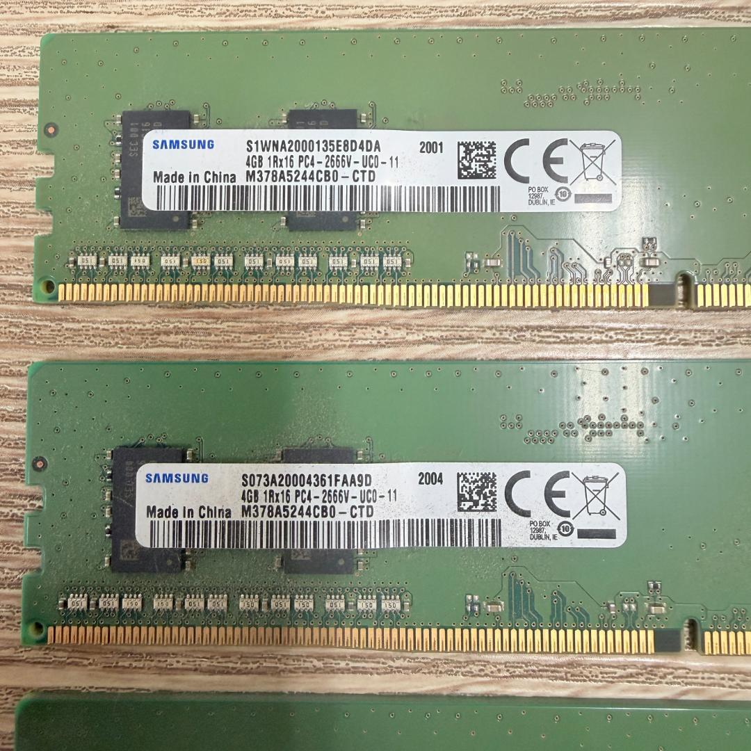 【SAMSUNG】 DDR4-2666V 4GB メモリ4枚セット計16GB