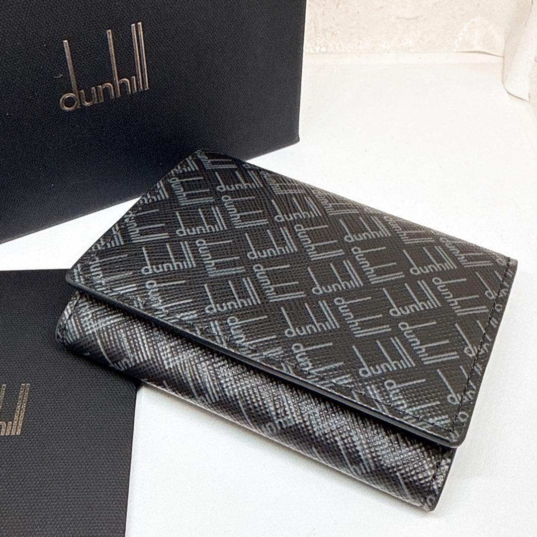 現行 極美品✨ ダンヒル ケース 小銭入れ 総柄 PVC レザー ブラック