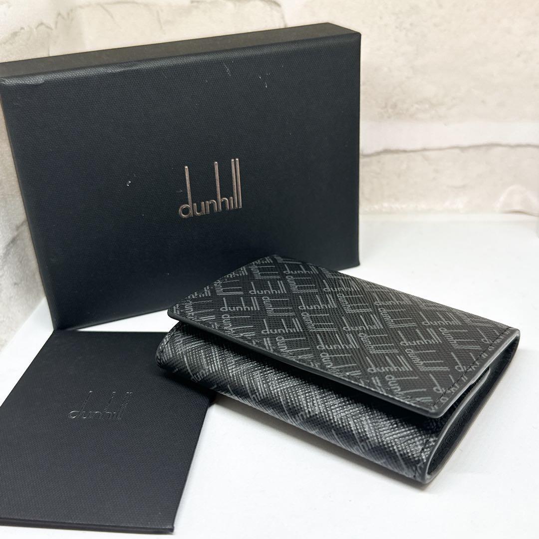 現行 極美品✨ ダンヒル ケース 小銭入れ 総柄 PVC レザー ブラック