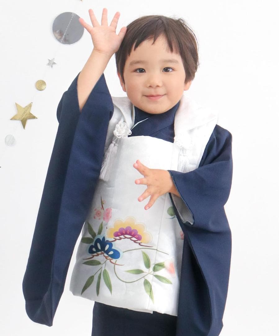 KYOETSU 七五三　3歳　着物 男の子 被布セット　8点