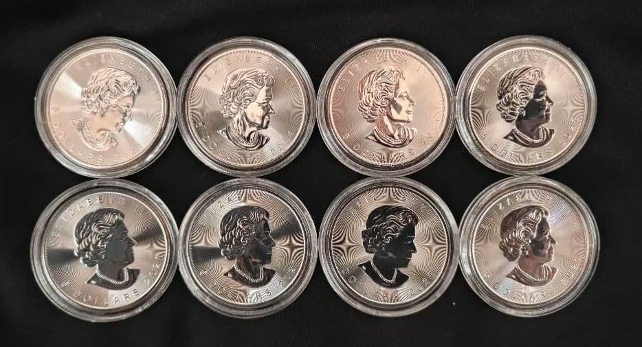 2021 1オンス カナダ メイプルリーフ銀貨 8枚セット