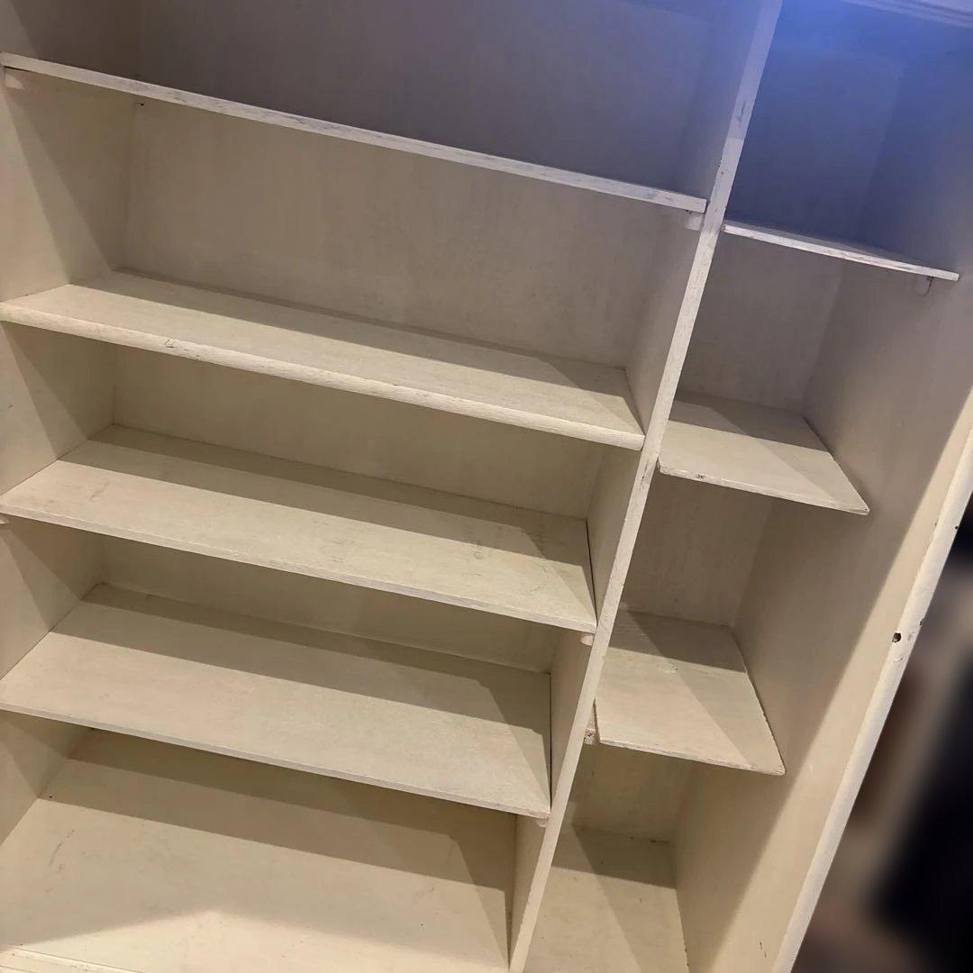 木製棚　古家具　古物　リメイク済み　店舗什器　クリーム色