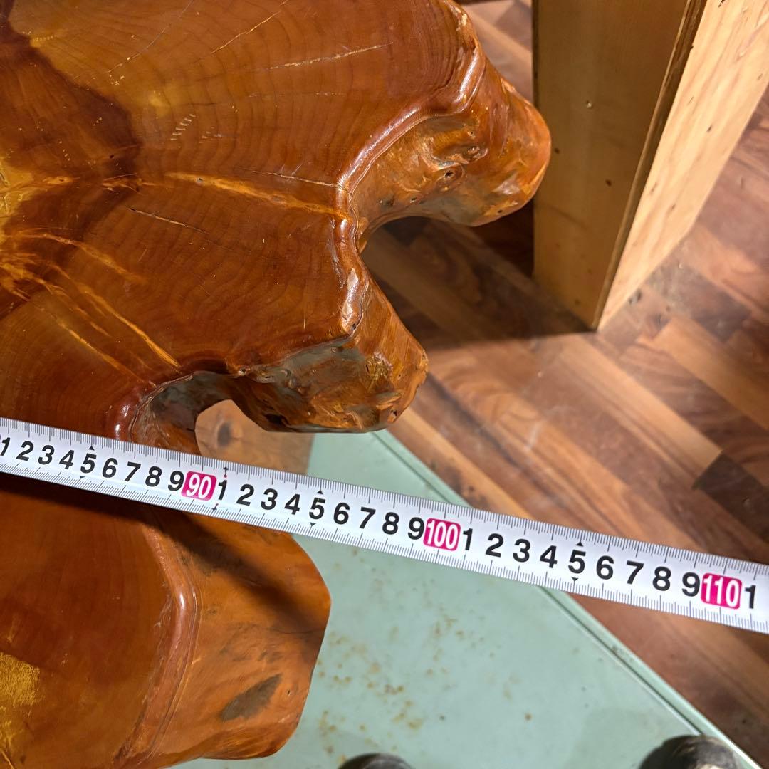 ①送料設置込み　丸太　切り株　ダイニングテーブル　　おそらく欅