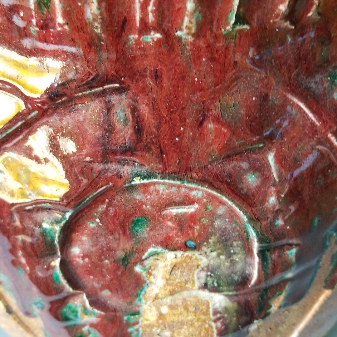 信楽焼傘立て  手ひねり南蛮耳付き 高さ４６cm