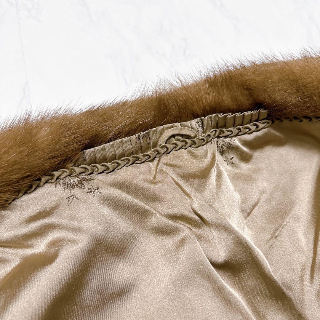 ミンクファー　パステルミンク　ビッグショール　ケープ　ポンチョ