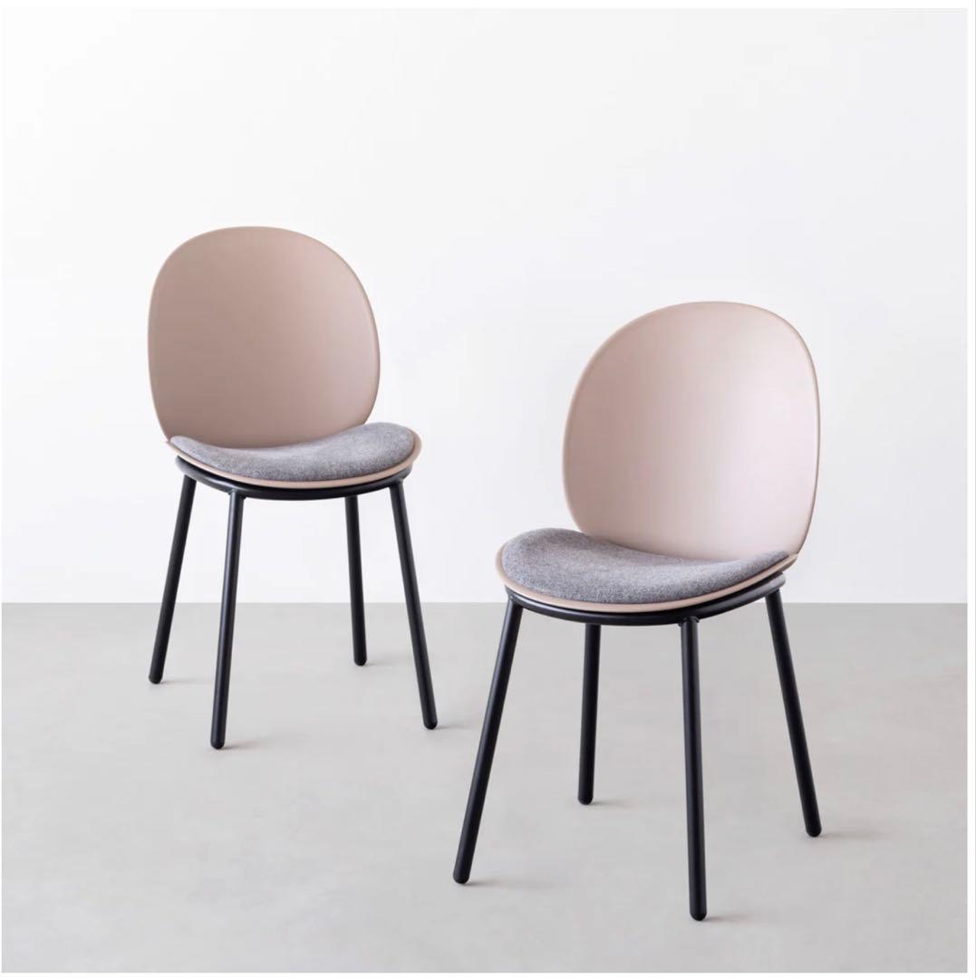 ベージュ ダイニングチェア 2脚セット