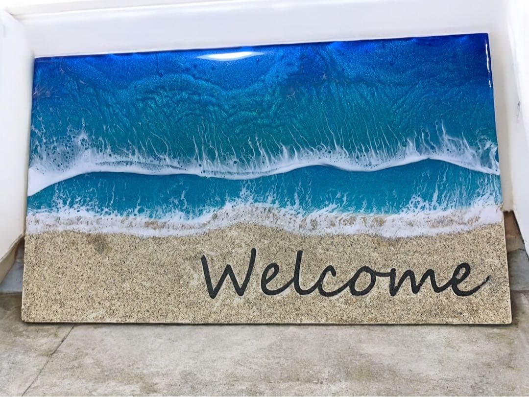 海レジンアート　ウェルカムボード　彫刻
