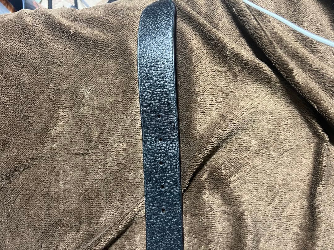 GUCCI ブラックレザー ダブルGバックルベルト