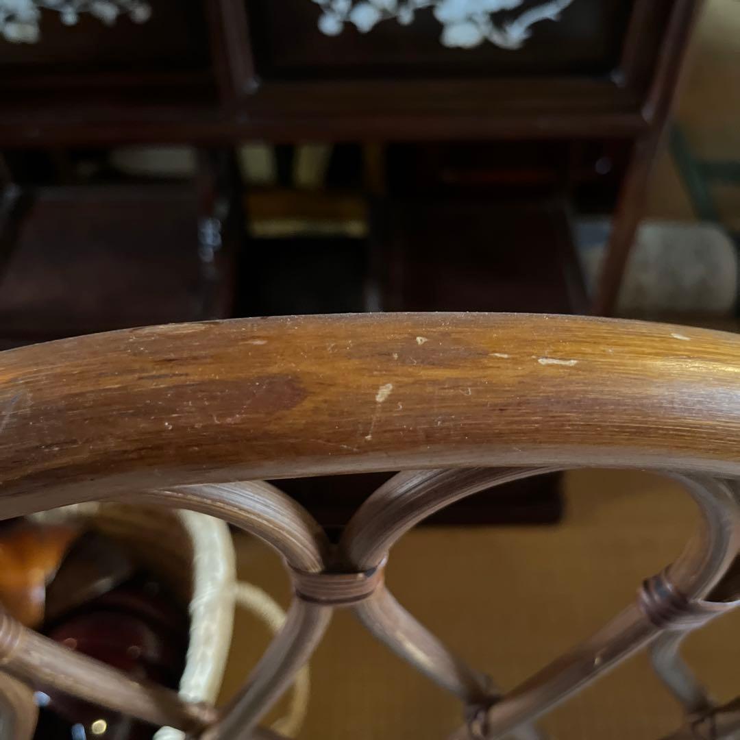 テレフォンベンチ 籐 ラタン インテリア 昭和レトロ 椅子 テーブル