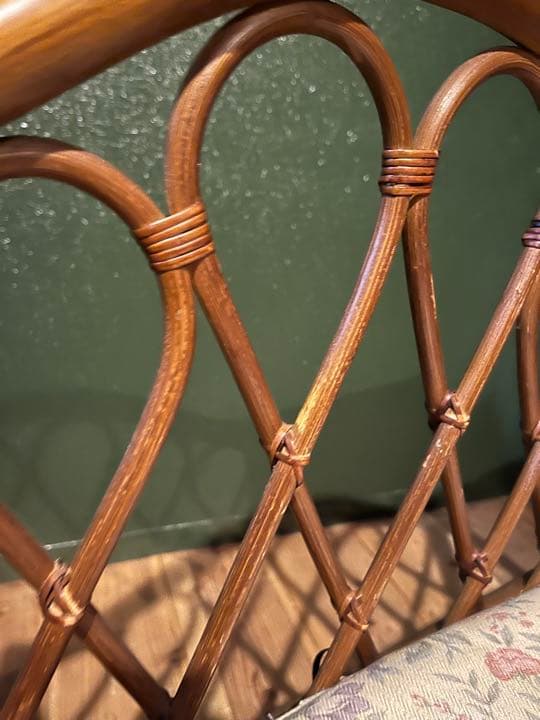 テレフォンベンチ 籐 ラタン インテリア 昭和レトロ 椅子 テーブル
