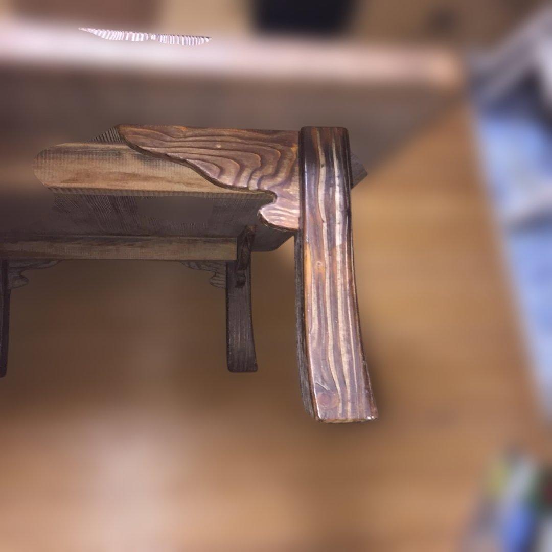 アンティーク木製座卓テーブル 約106×72.5×32 厚み3.3　引取値引可