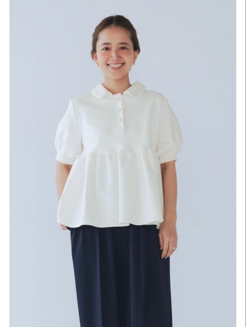 【新品】yori オーガニックコットンパイルポロカットソー　サイズ36