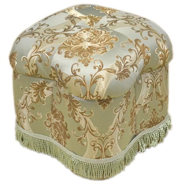 値下げ！ ゴージャスな　ロココ調　ファブリック　スツール　A04:　グリーン