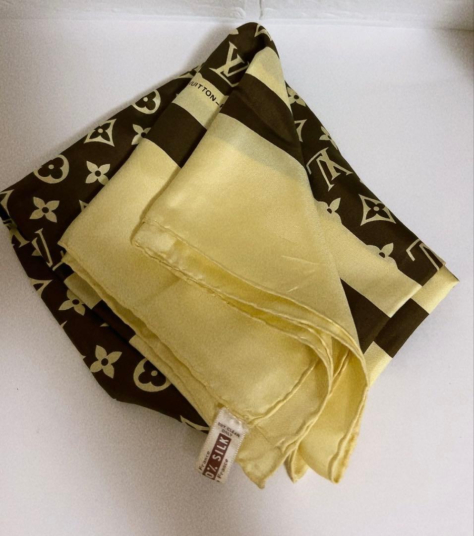 ルイヴィトン　LOUIS VUITTON スカーフ　モノグラム　ブラウン