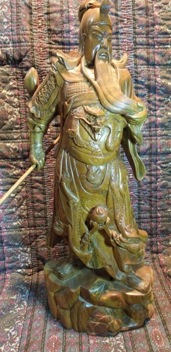 関羽一刀彫り 木製