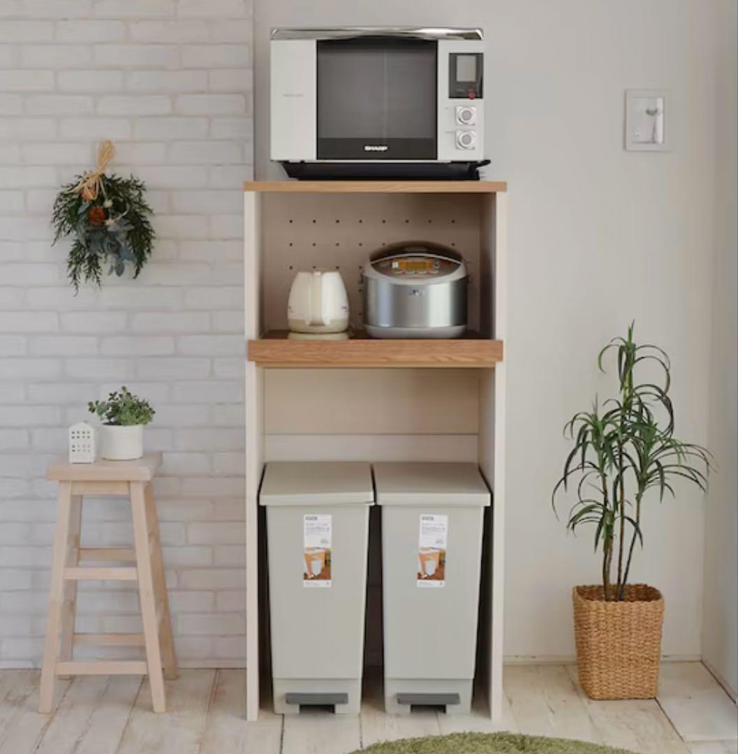 ごみ箱が入るキッチンラック (高さ約128cm WH)