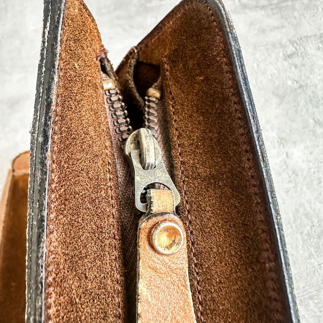 ヴィンテージ 1960's~ スエード× レザー ツートンカラー レザーバッグ