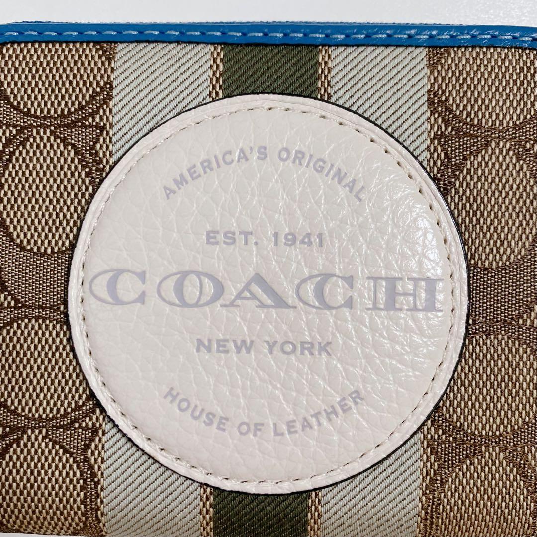 【新品未使用】COACHコーチ★財布★二つ折り財布★シグネチャー★ブルーマルチ