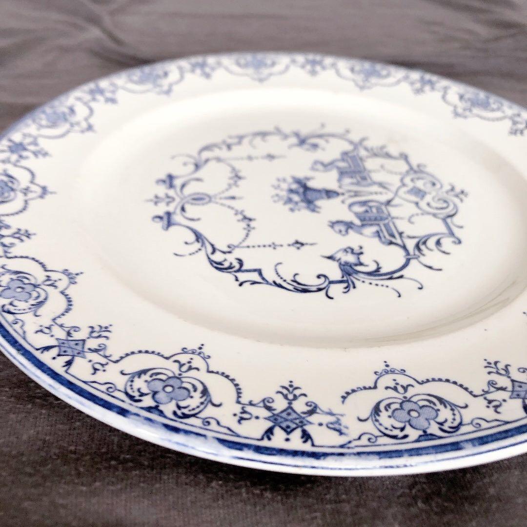 ヴィエイヤーボルドー ムスティエ ディナープレート H フランスアンティーク食器