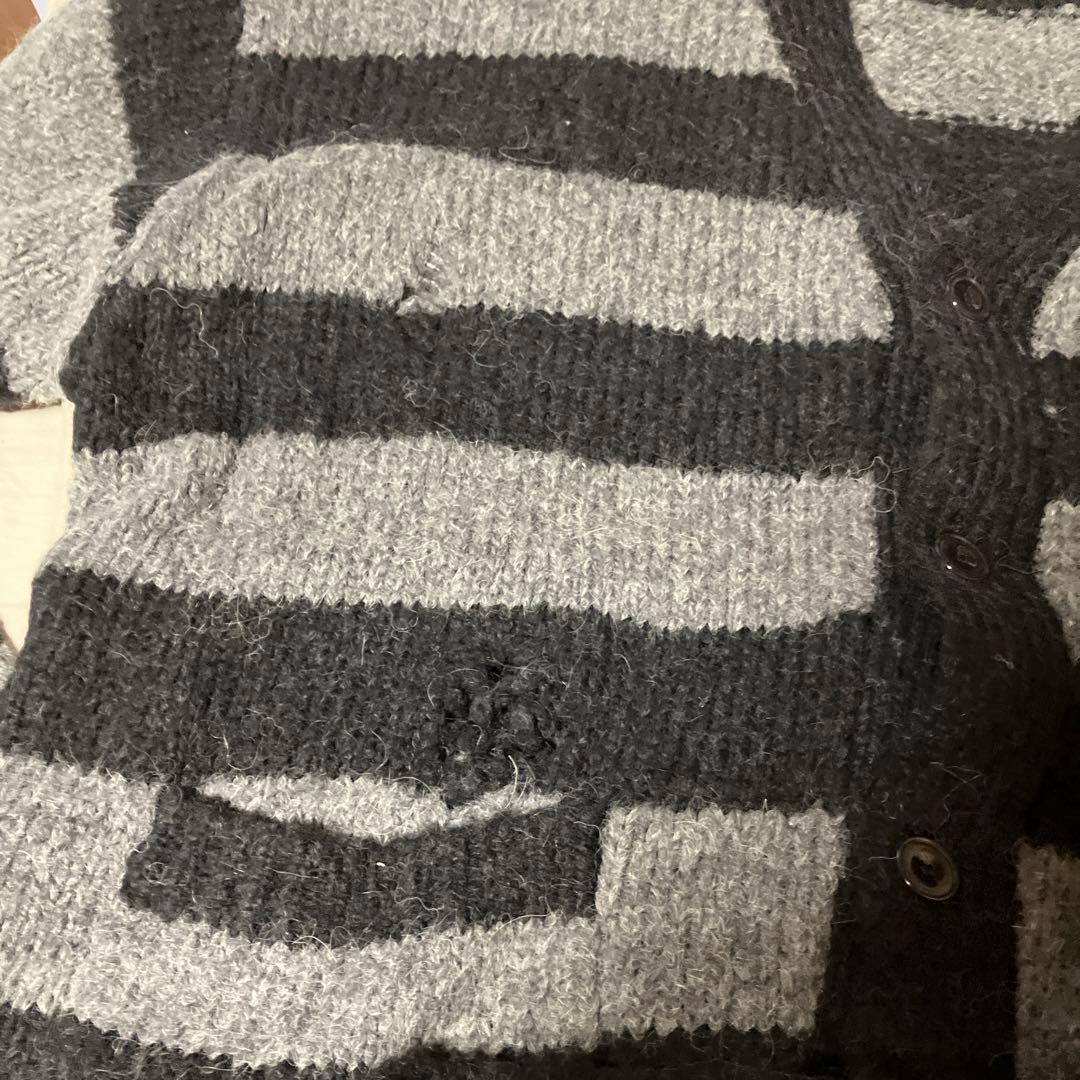 ナンバーナイン ダメージ加工 ボーダーカーディガン グランジ カートコバーン