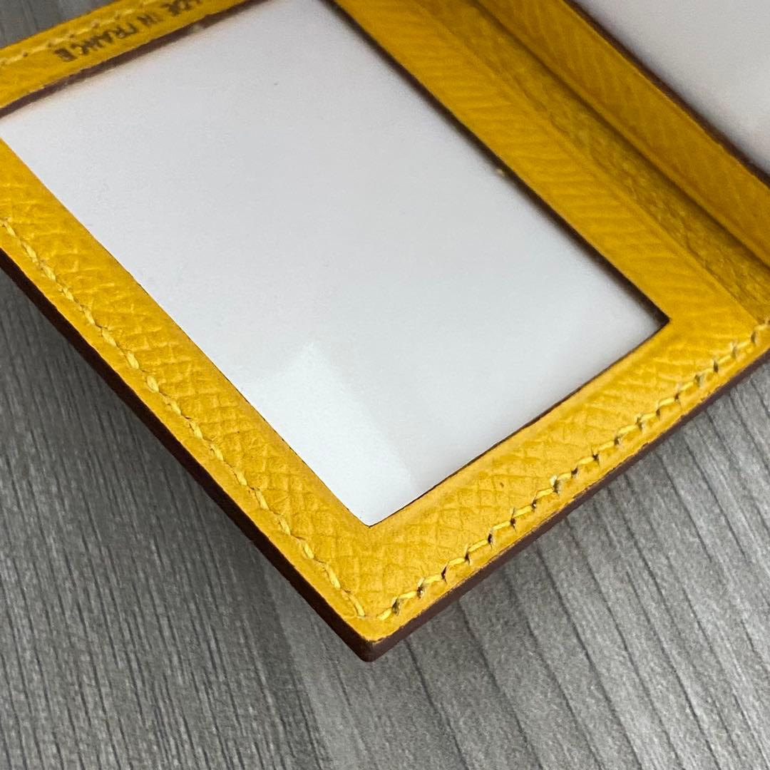 【HERMES】エルメス ミニフォトケース レザー イエロー　箱付