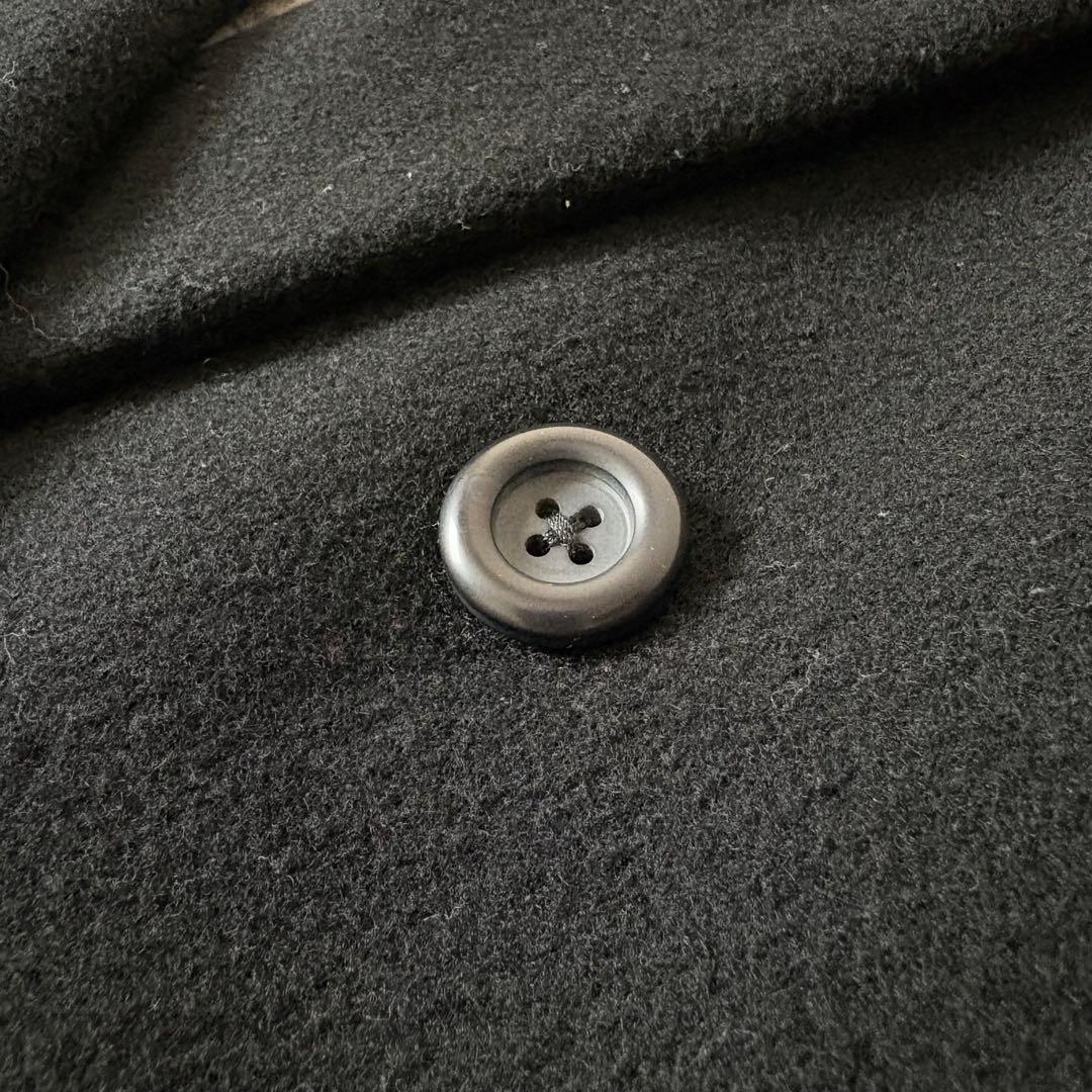 バーバリー カシミヤ混 ダブルチェスターコート ロング マキシ丈 ブラック L