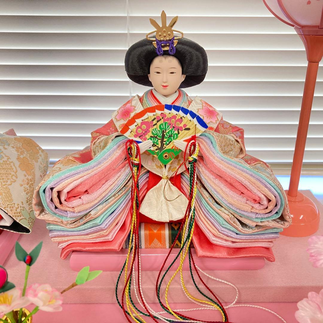 アクリルケース かわいい 雛人形 ピンク フォトフレーム付き