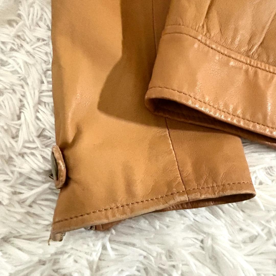 ポールスミス シングルライダース 革ジャン 本革 キャメル メンズ