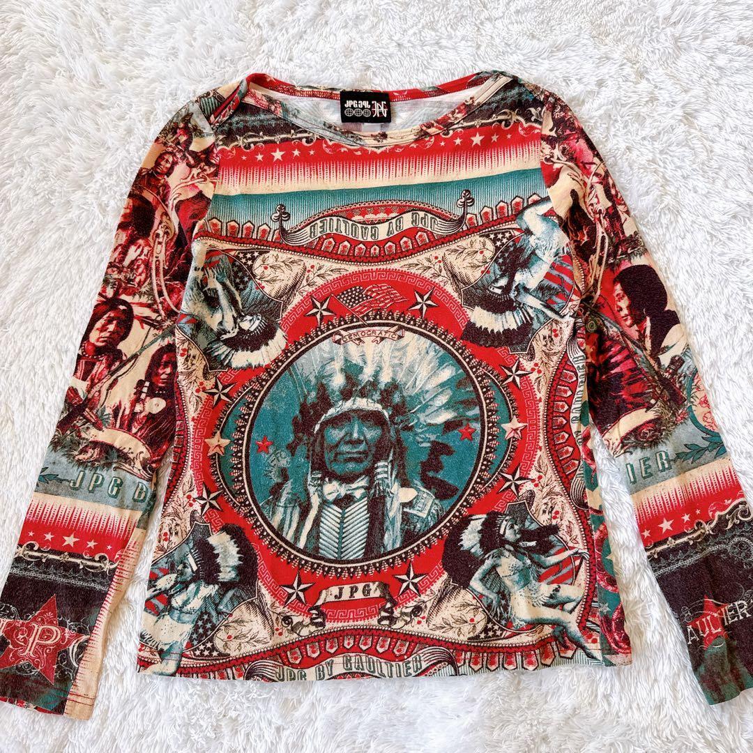 激レア◆JeanPeaul GAULTIER 長袖カットソー ネイティブ y2k