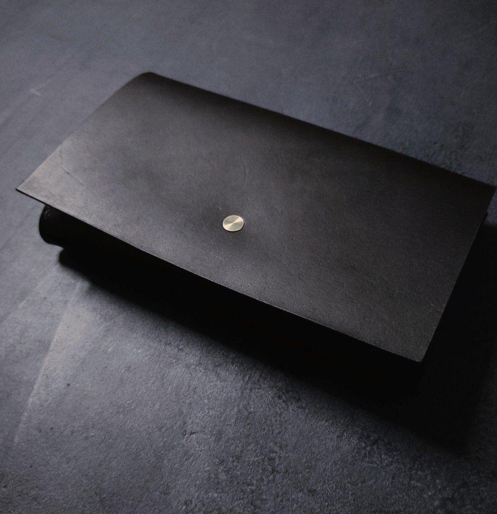 手染め革のコンパクト長財布　ハンドメイド 手縫い 本革