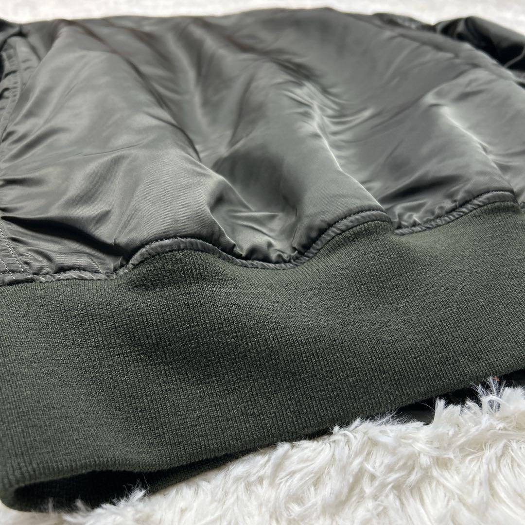 極美品　希少カラー　アルファインダストリーズ　MA-1 グレーカーキ 短丈　XL