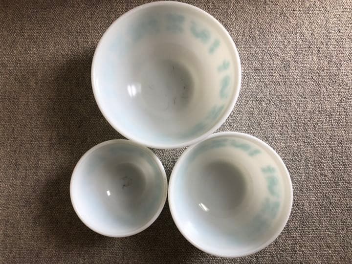 オールドパイレックス バタープリント ボウル3点セット