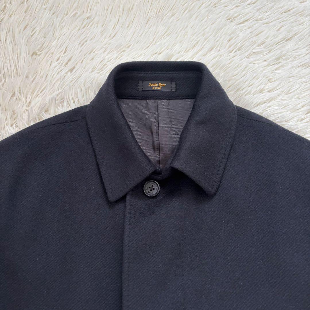 Savile Row サヴィルロウ カシミヤ100 ステンカラーコート LL 黒