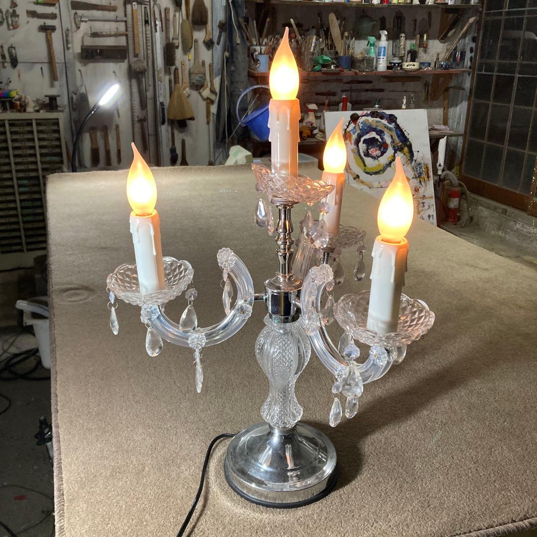 ロココ調 タッチセンサーライト 4灯 キャンドル型ライト シャンデリア