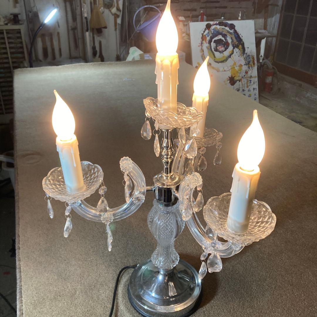 ロココ調 タッチセンサーライト 4灯 キャンドル型ライト シャンデリア