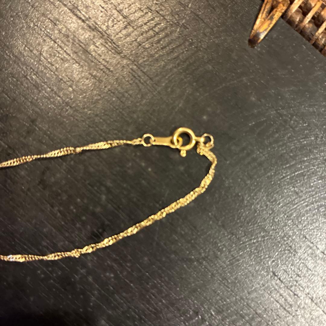 k18 18金 ブレスレット　イエローゴールド　スクリューチェーン1.3mm