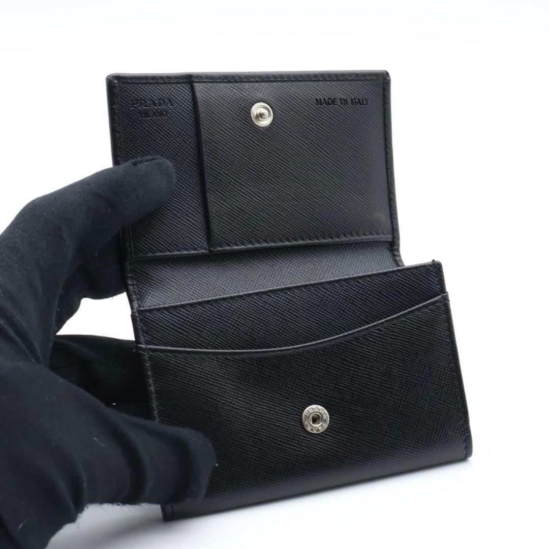 【超極美品】PRADA カードケース　サフィアーノレザー　三角ロゴ　黒