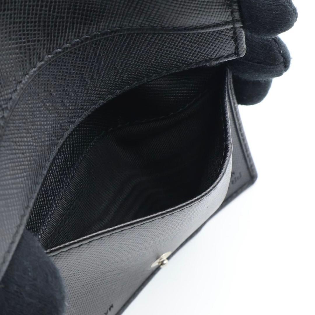 【超極美品】PRADA カードケース　サフィアーノレザー　三角ロゴ　黒