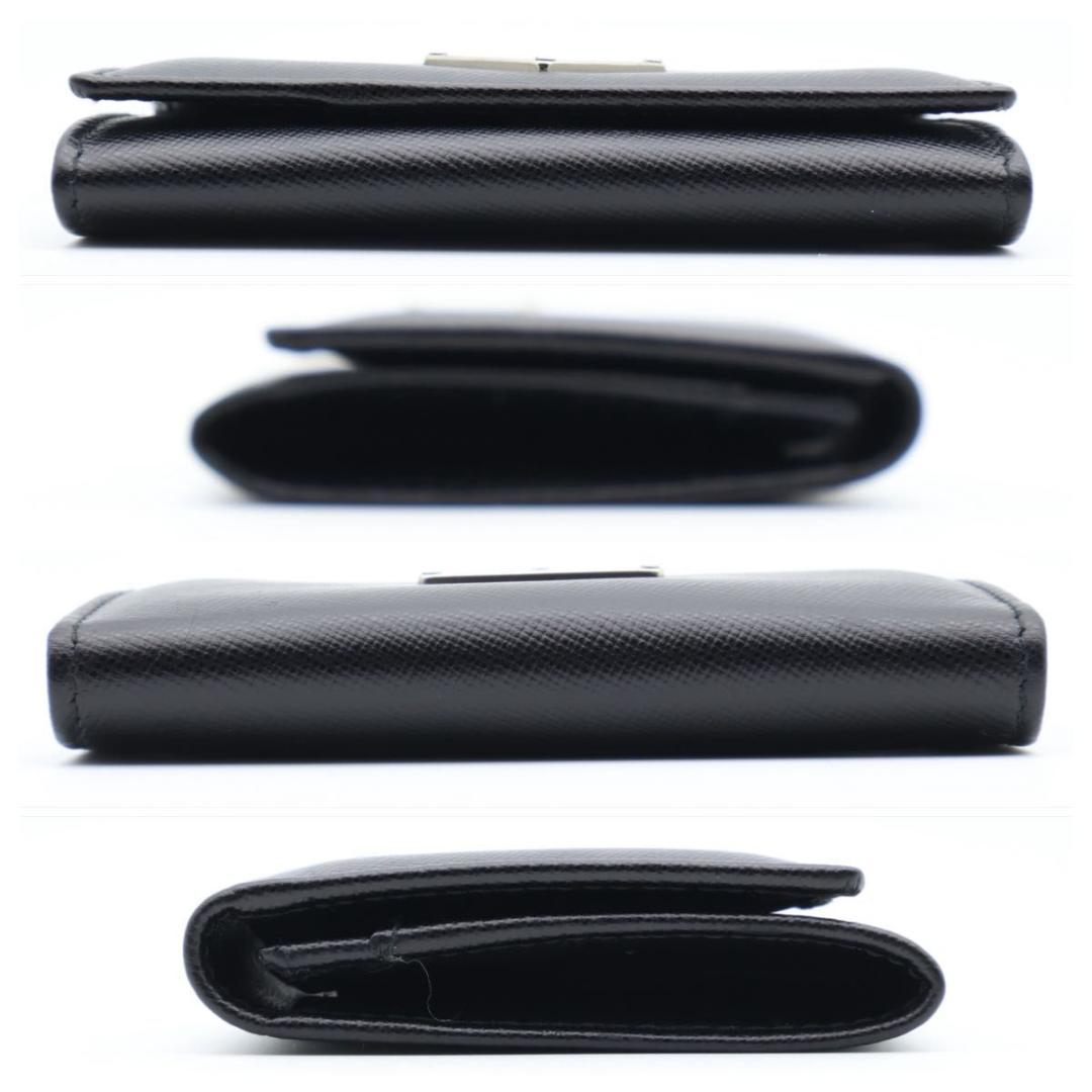 【超極美品】PRADA カードケース　サフィアーノレザー　三角ロゴ　黒