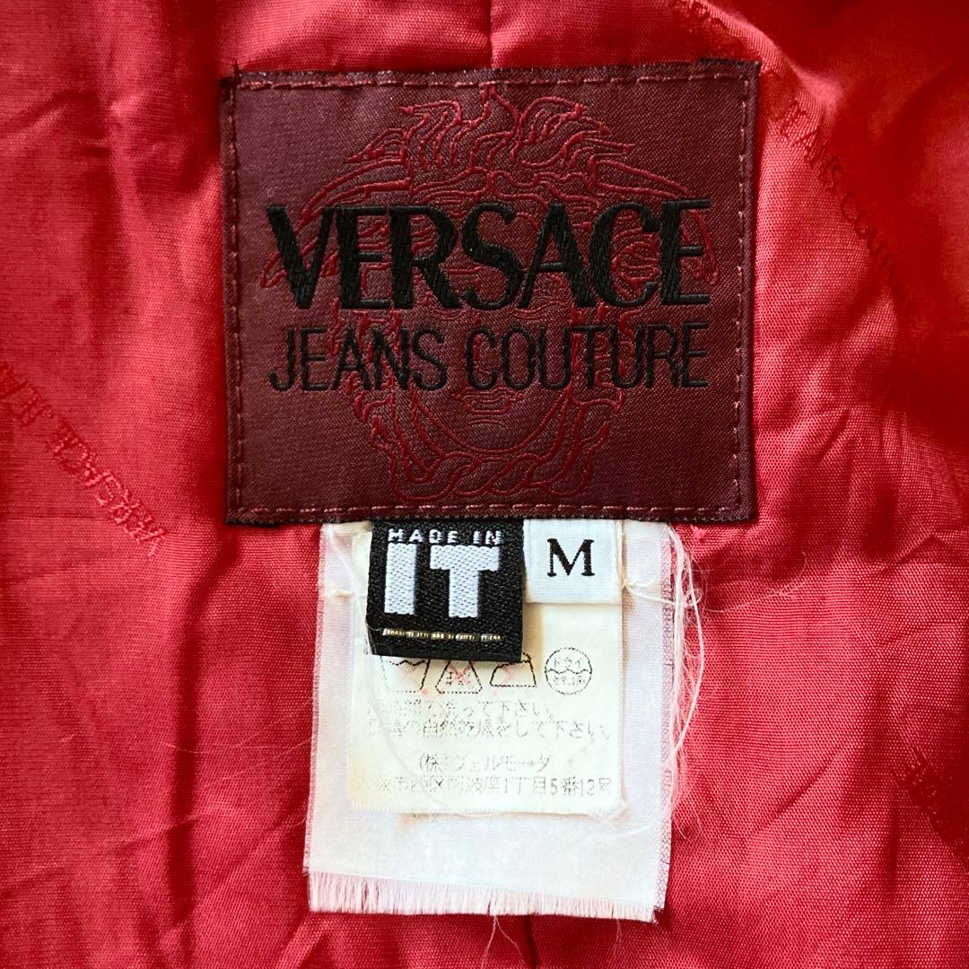 VERSACE ヴェルサーチ イタリア製 ロングコート シャドーロゴ 黒 Ｍ