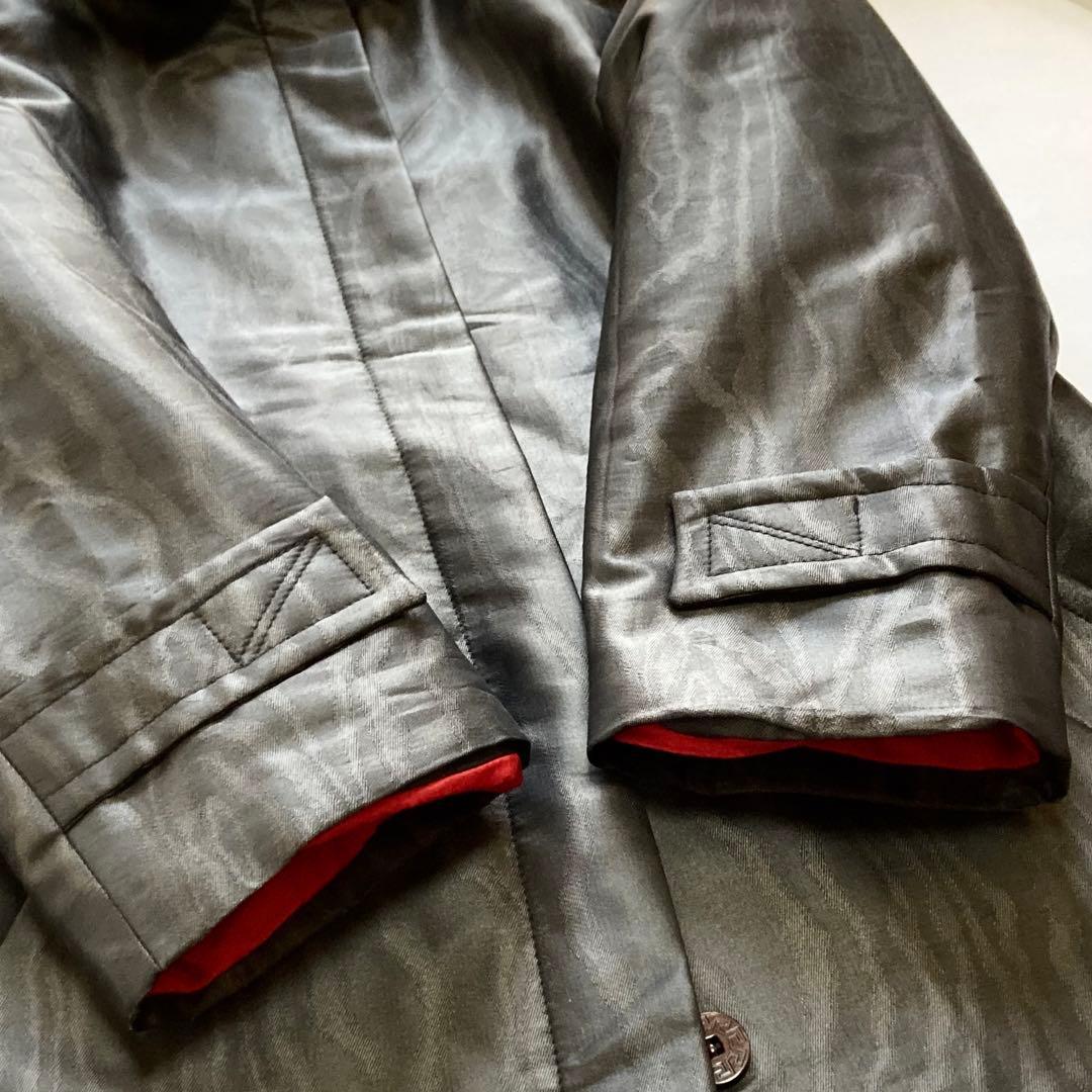 VERSACE ヴェルサーチ イタリア製 ロングコート シャドーロゴ 黒 Ｍ