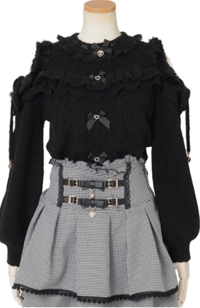 LIZ LISA ファースリーブオープンショルダーニット