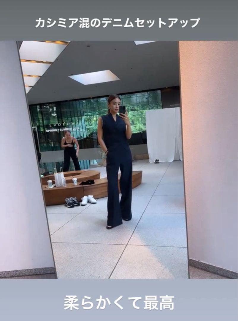 新品未使用★滝沢眞規子着LUDLOW ラドロー24SS ベルテッドデニムパンツ