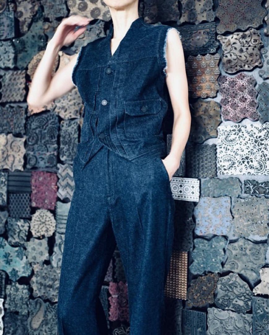 新品未使用★滝沢眞規子着LUDLOW ラドロー24SS ベルテッドデニムパンツ