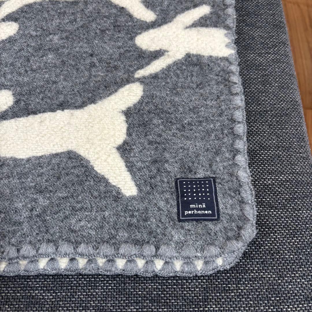 【レア】ミナペルホネン ブランケット run run run うさぎ 毛布 L