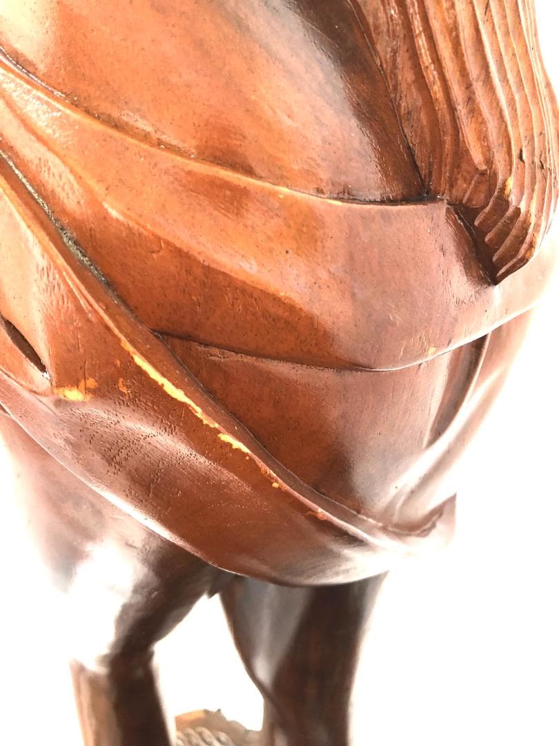 【超特大・高さ124㎝】裸婦像 木彫り エレガント女性像 高級木 オブジェ