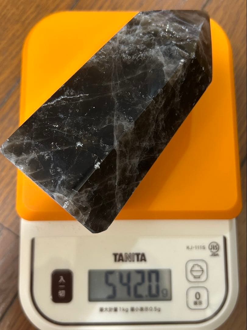 モリオン 六角柱 特大 542ｇ 魔除け パワーストーン 天然石 置物