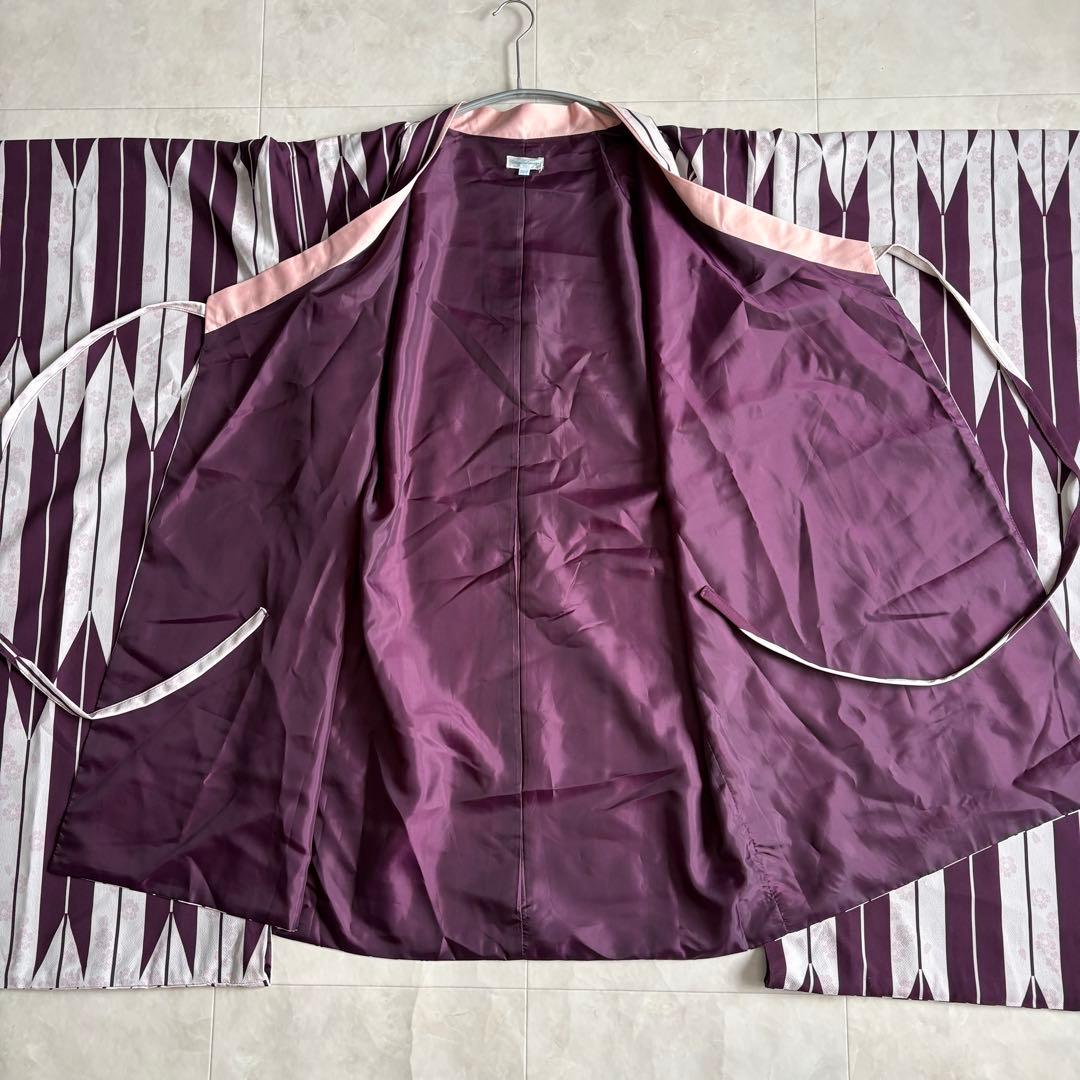 美品✨ キャサリンコテージ 簡単袴セット 矢絣柄 紫×赤 160 刺繍 卒業式