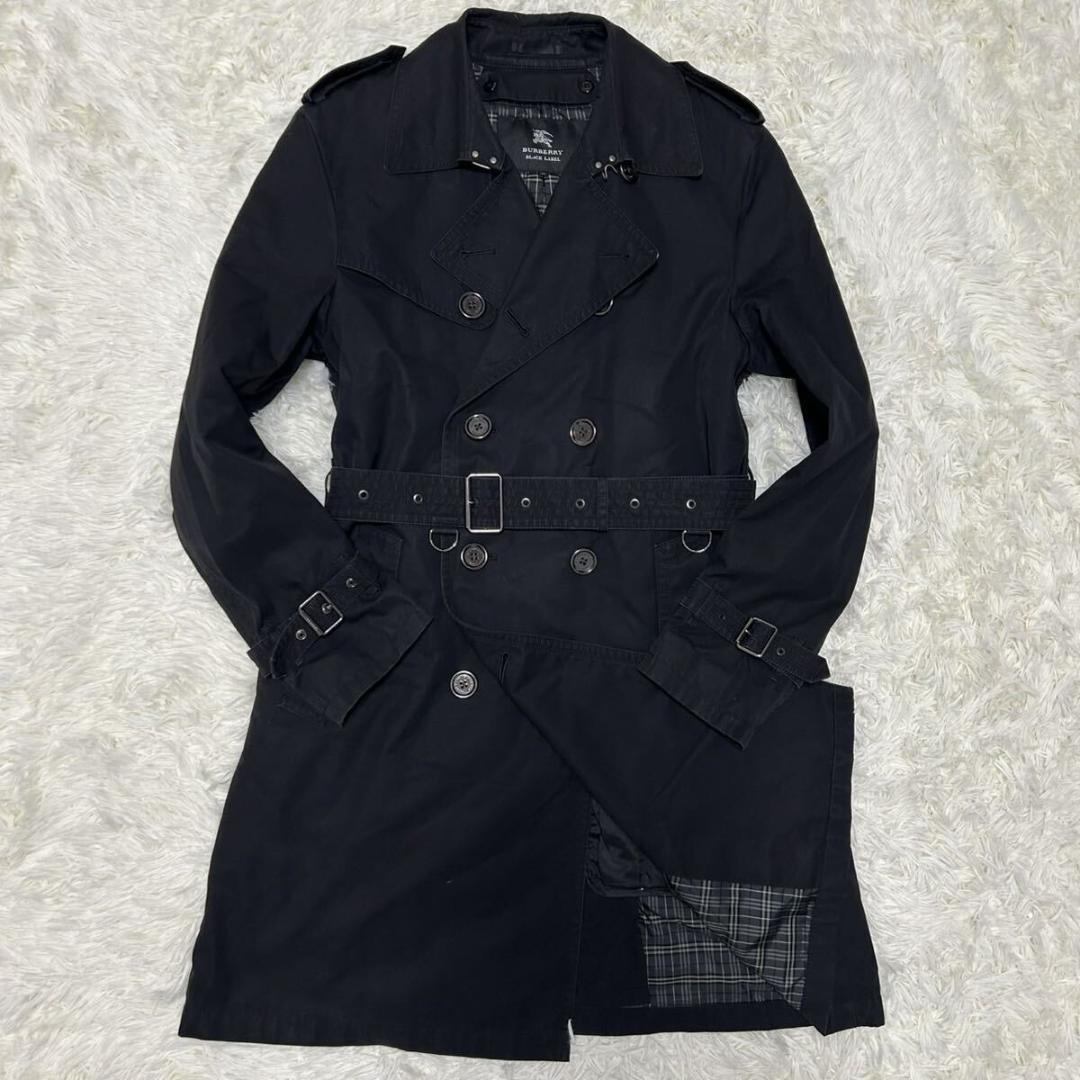 【極美品/LL】バーバリーブラックレーベル ダウンコート ノバチェック ベルト
